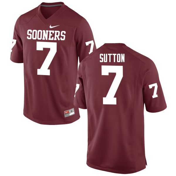 Oklahoma Sooners #7 Marcelias Sutton College Football Jerseys Game-Crimson